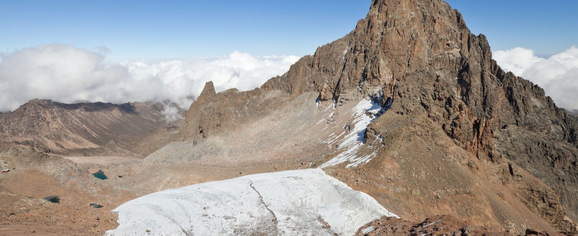 Blick auf den Gipfel des Mount Kenya