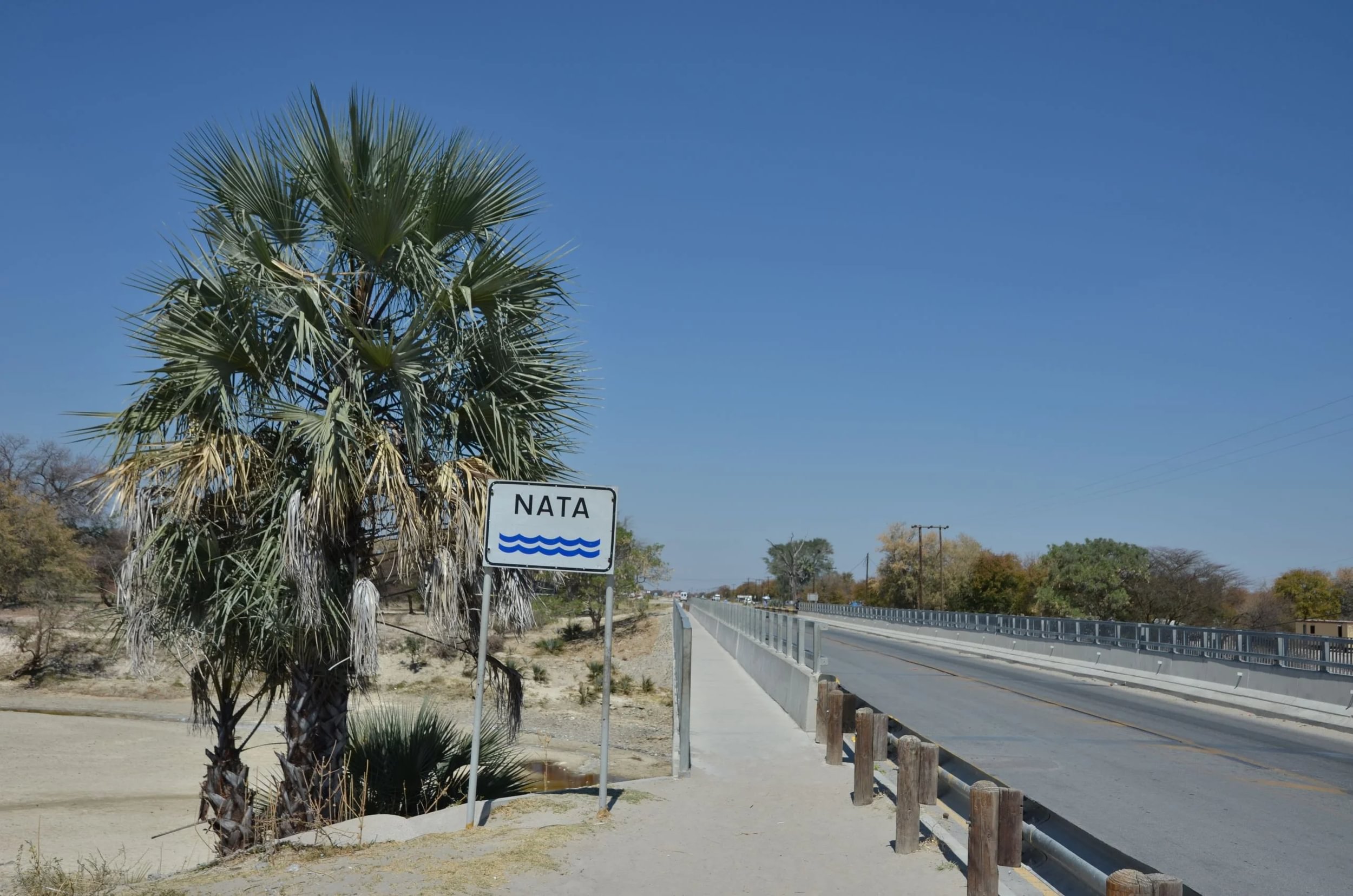 Fahren Sie vom Boteti-Fluss nach Nata.