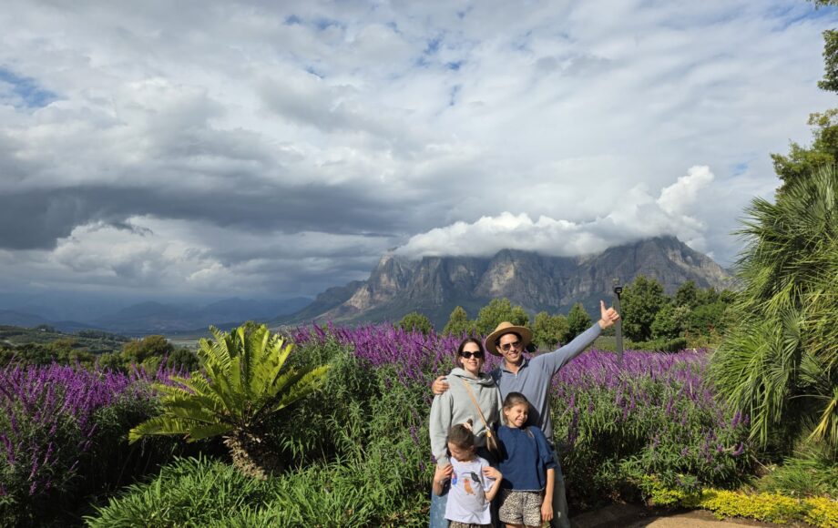 Family with two children on the Garden Route in South Africa