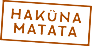 Rotes Logo mit der Aufschrift Hakuna Matata